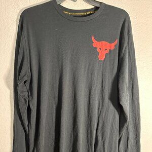 Under Armour Shirt Mens Large Black Project Rock Brahma Hardest Worker In Room
